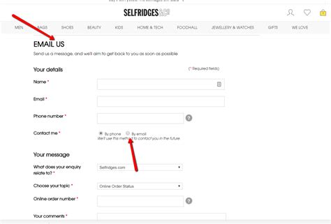 selfridges contact email.